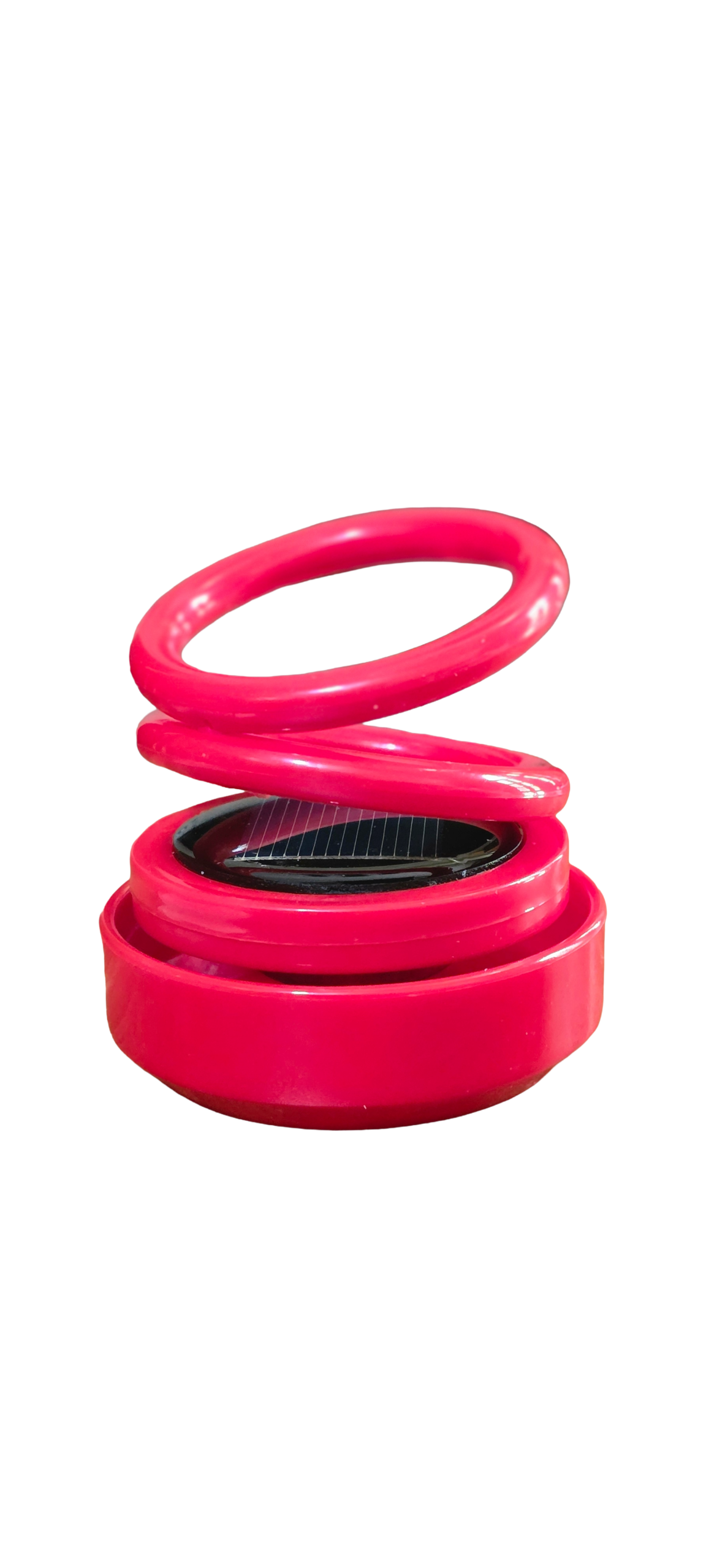 Solar Power "Dancing" Double Ring Car Aroma - Kinetic Air Freshener (Red)