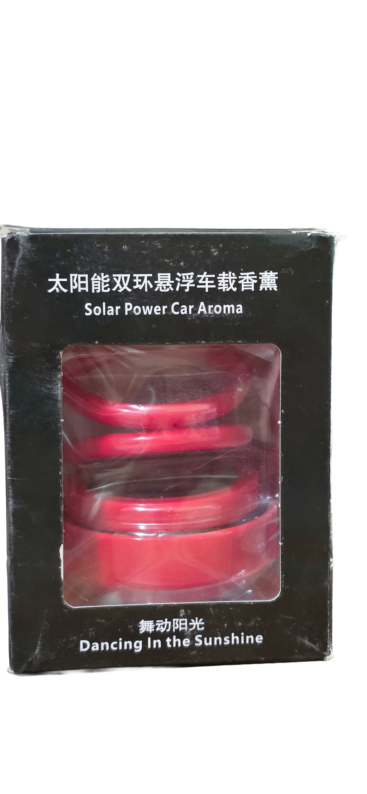 Solar Power "Dancing" Double Ring Car Aroma - Kinetic Air Freshener (Red) - Image 2