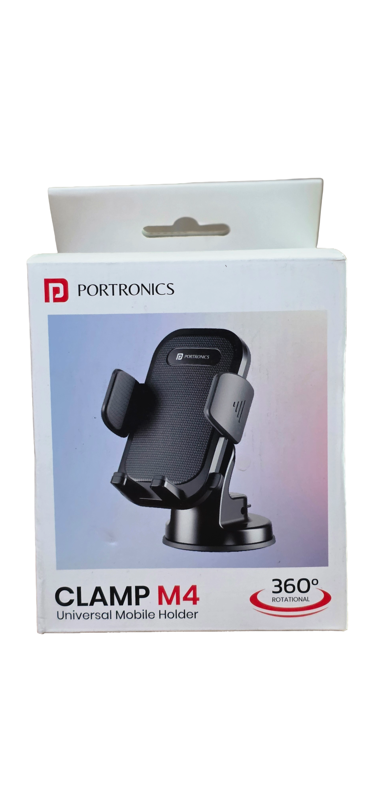 Portronics Clamp M4 Universal Car Mobile Holder - 360° Rotational Dashboard Mount