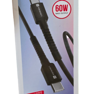 Portronics Konnect X 60W Type-C to Type-C Fast Charging Cable - 2M Braided