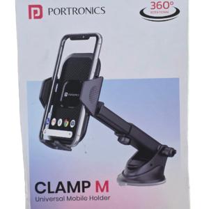 Portronics Clamp M Universal Car Mobile Holder - 360° Rotational Telescopic Mount