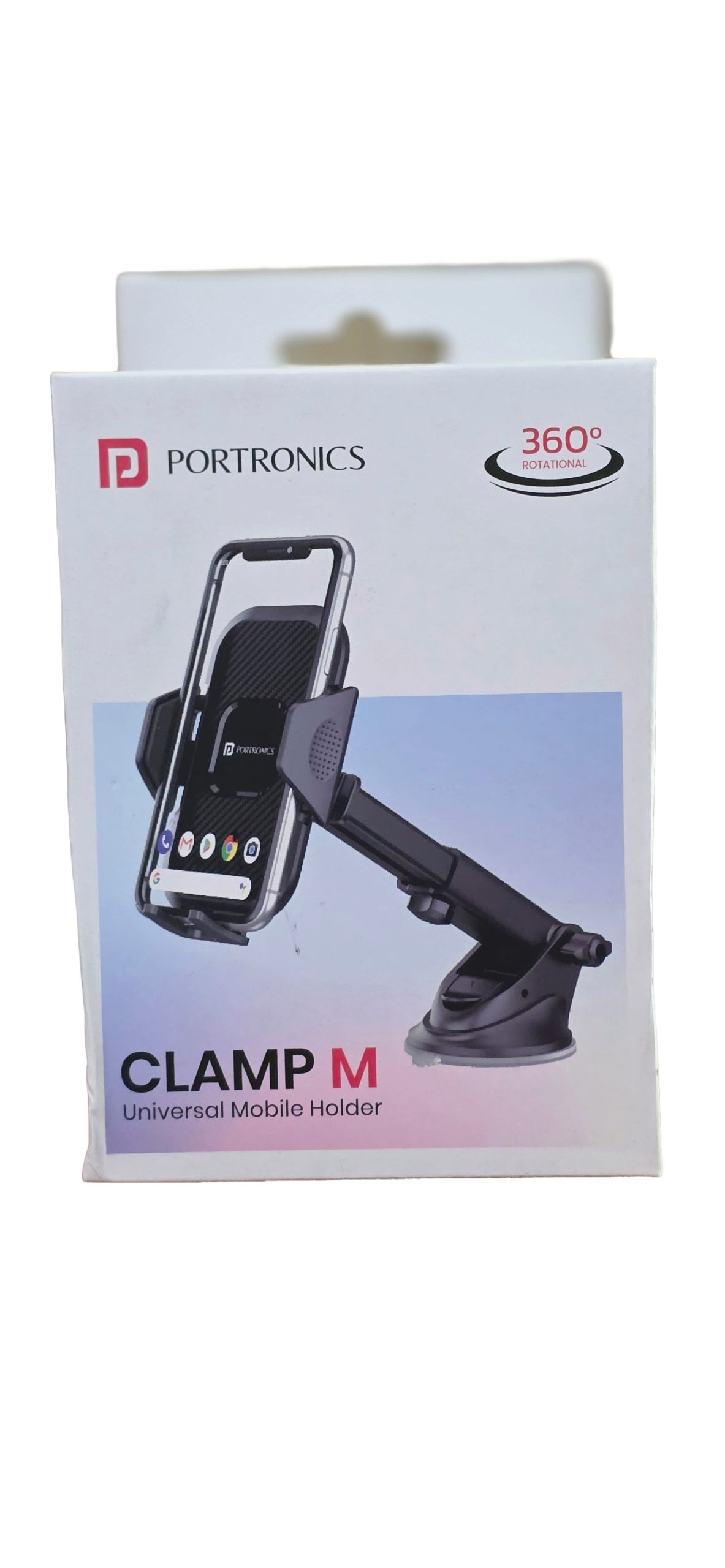 Portronics Clamp M Universal Car Mobile Holder - 360° Rotational Telescopic Mount
