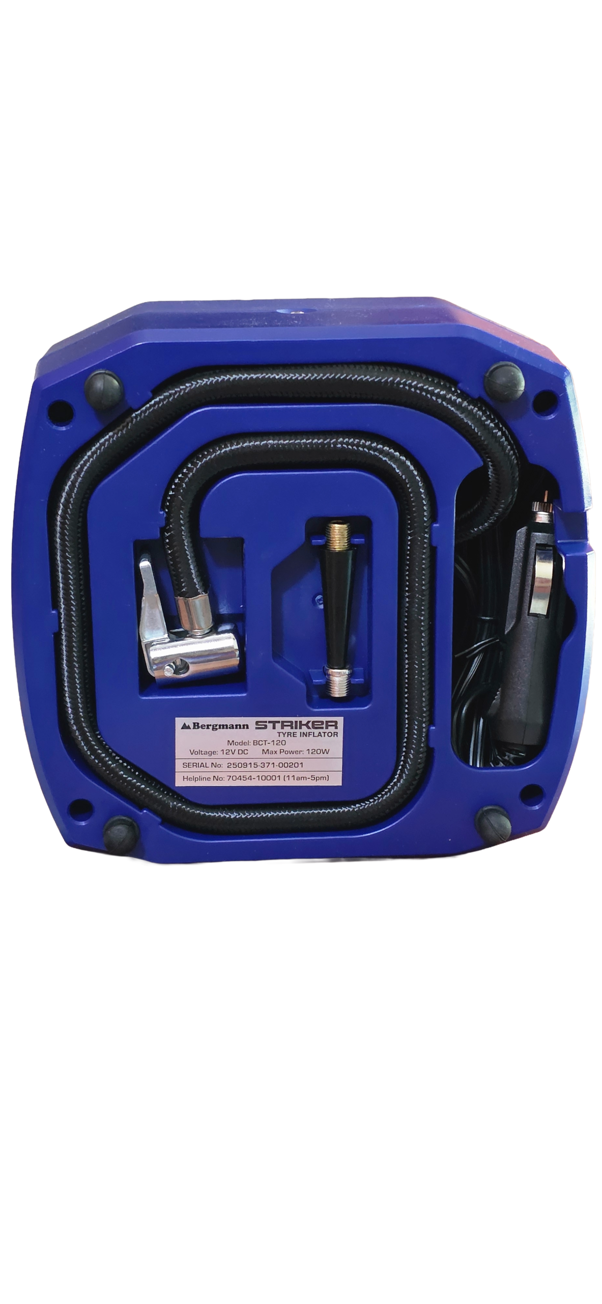 Bergmann Striker Tyre Inflator (Model BCT-120) - 12V Portable Air Compressor - Image 4