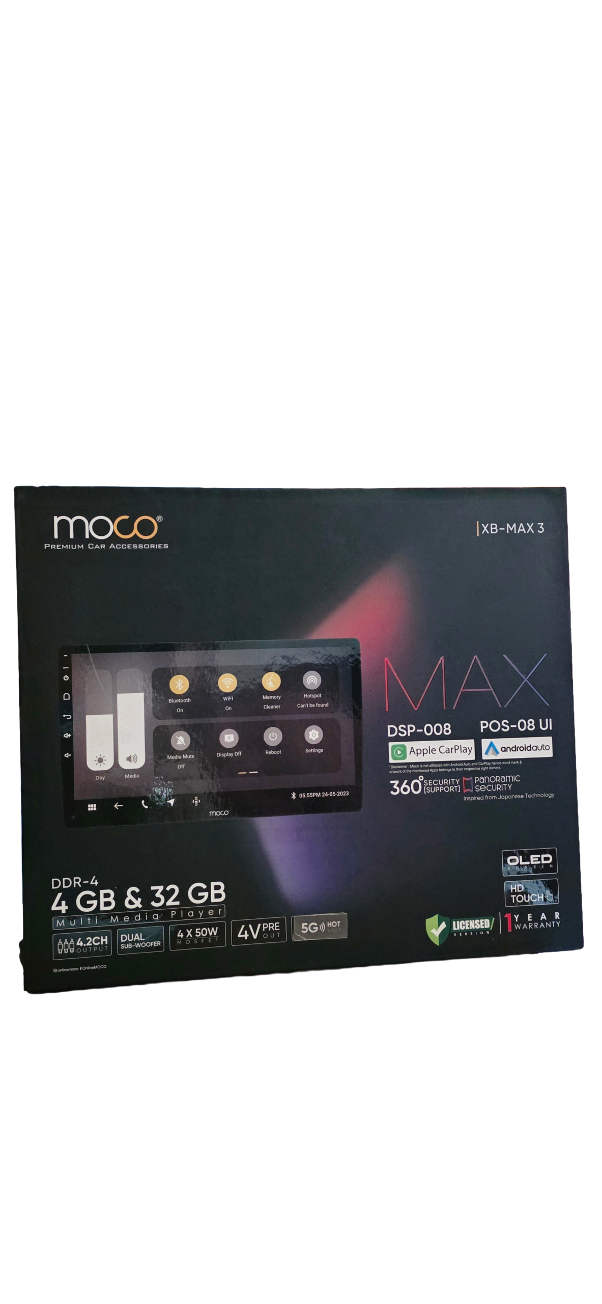 Moco XB-MAX 3 Premium Android Stereo (4GB RAM / 32GB ROM) - OLED Display & Advanced DSP