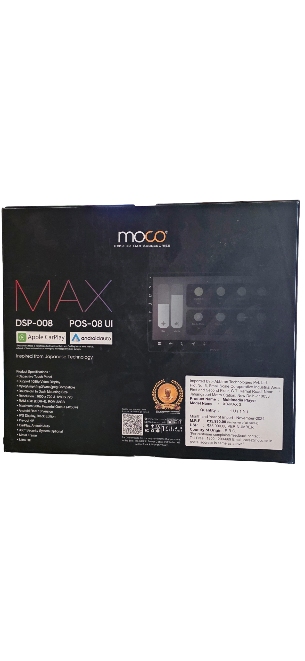 Moco XB-MAX 3 Premium Android Stereo (4GB RAM / 32GB ROM) - OLED Display & Advanced DSP - Image 2