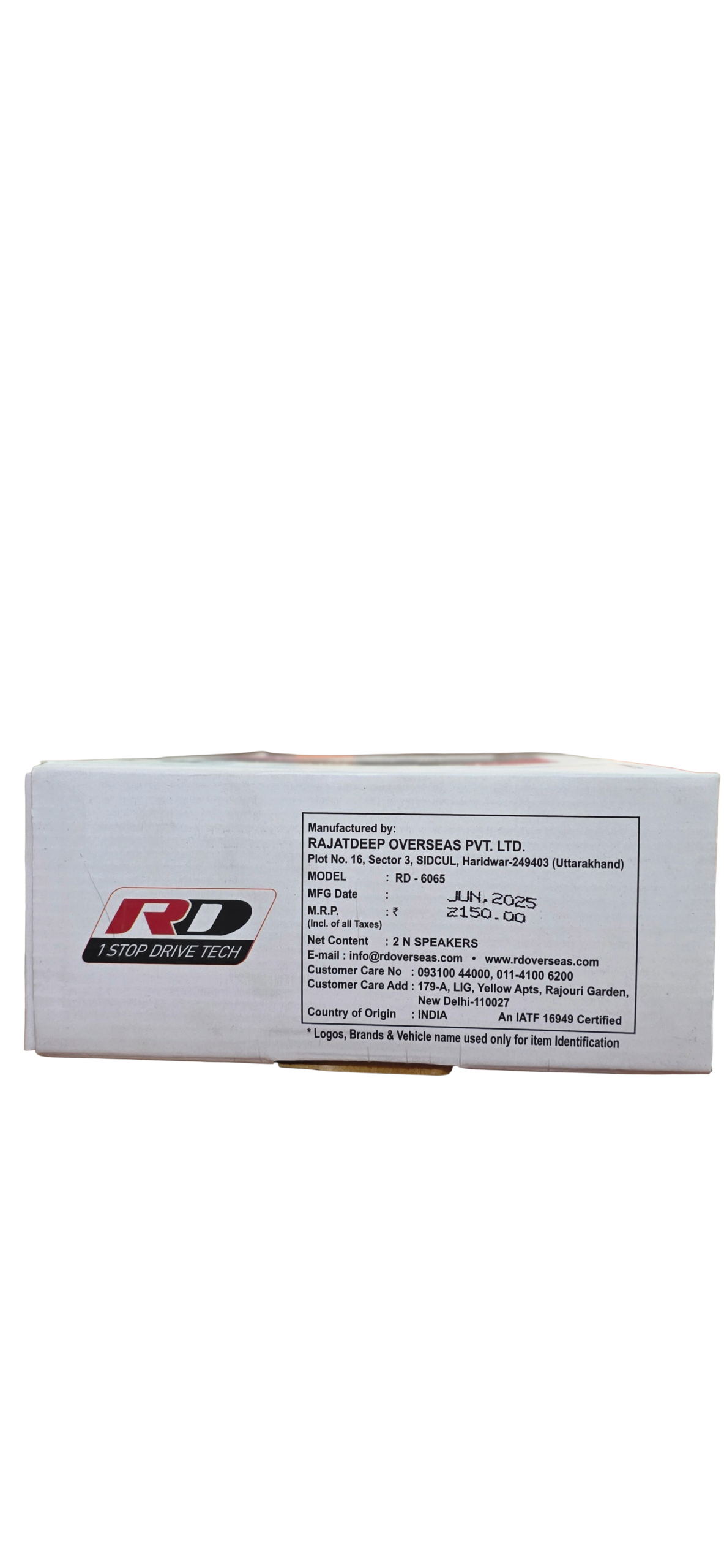 RD-6065 2-Way Coaxial Car Speakers - 260W Max Power (with Grilles) - Image 2