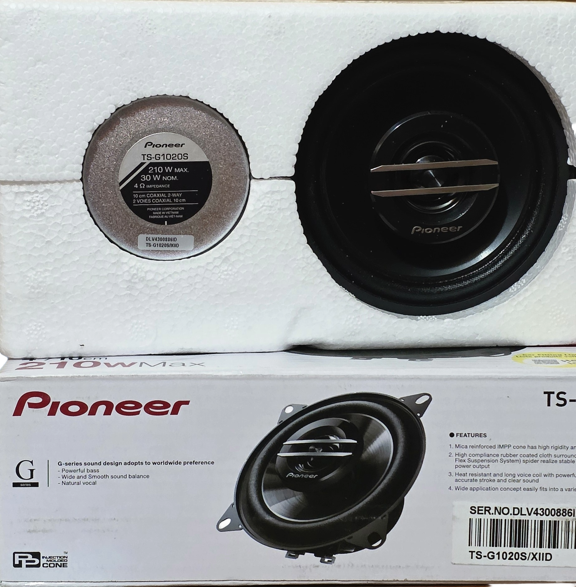 Pioneer TS-G1020S 4" 2-Way Coaxial Speakers - G-Series - Image 3