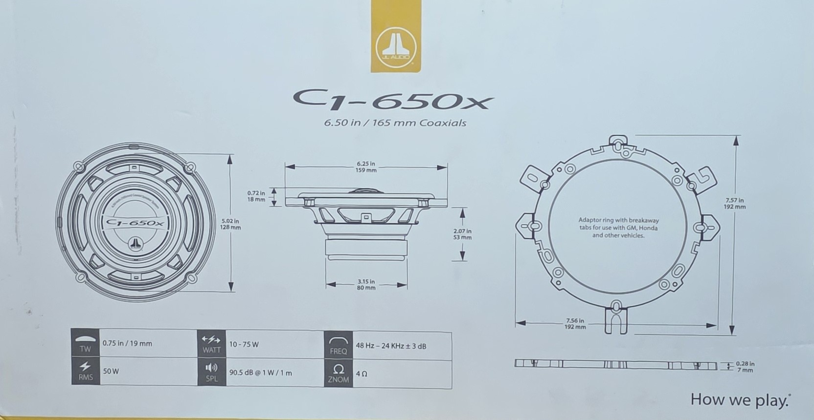 JL Audio C1-650x 6.5-inch (165 mm) Coaxial Speakers - Image 5