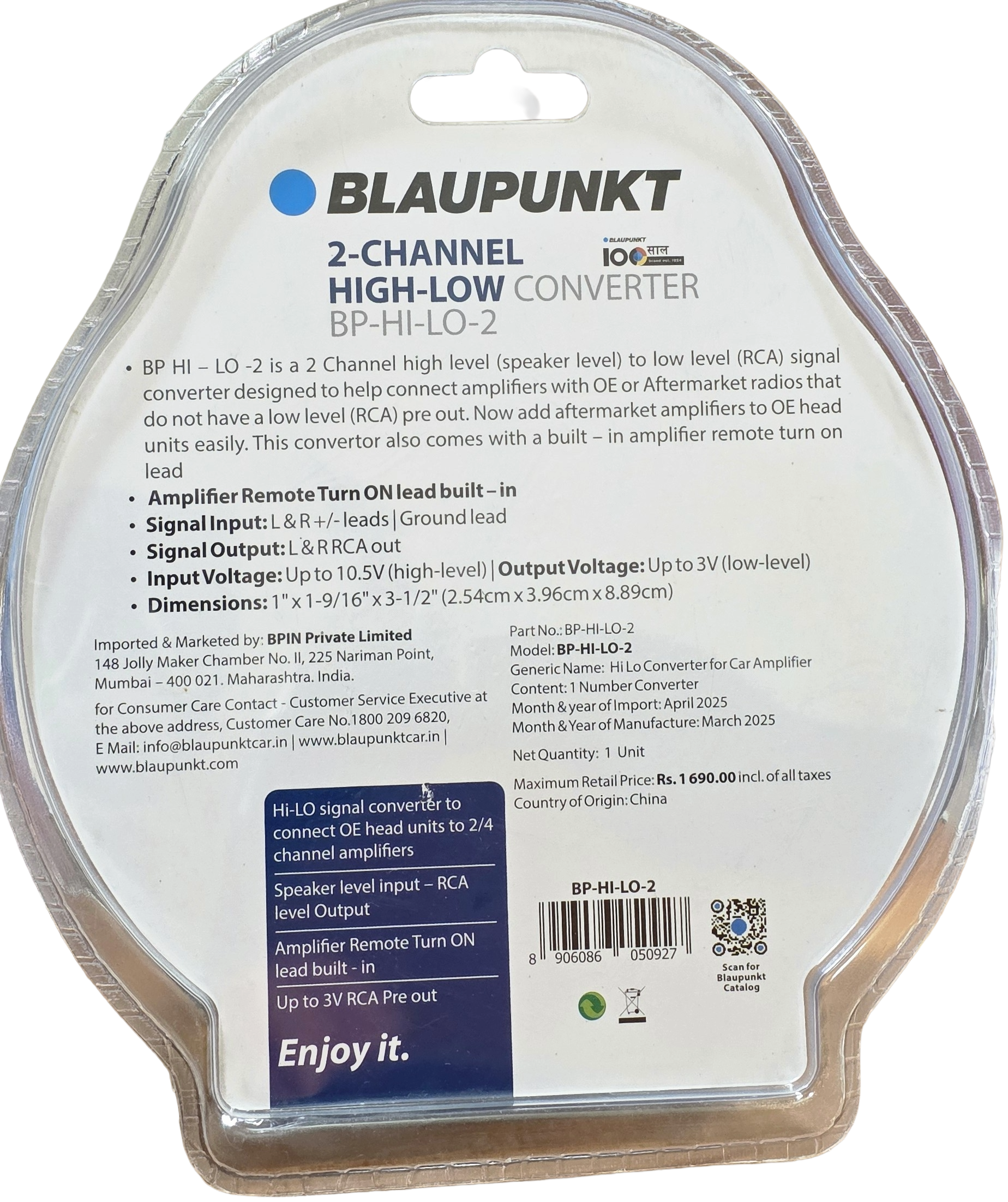 Blaupunkt-HI-LO 2-Channel High-Low Converter with Built-in Amp Turn-On - Image 2