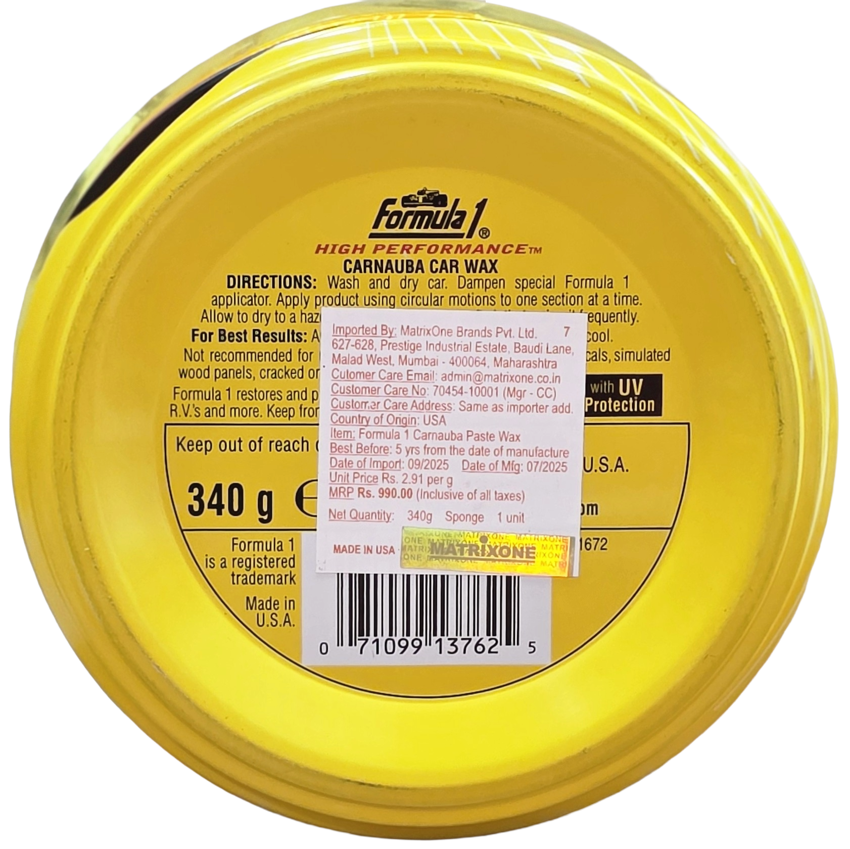Formula 1 Carnauba Car Wax – High Gloss Shine & Ultimate Protection - Image 3